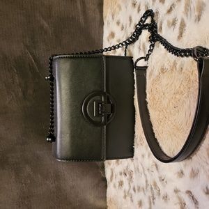 Fashion Handbag Black Vegan Leather Crossbody NWOT